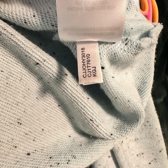 Calvin Klein logo cropped fit light blue speckled hoodie casual & comfy XL #0810 - Picture 8 of 10